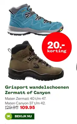 Welkoop Grisport wandelschoenen Zermatt of Canyon aanbieding