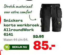 Welkoop Snickers korte werkbroek AllroundWork aanbieding
