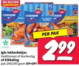 Nettorama Iglo lekkerbekjes of kibbeling aanbieding