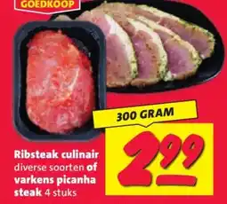 Nettorama Ribsteak culinair of varkens picanha steak aanbieding