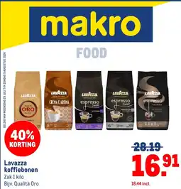 Makro Lavazza koffiebonen aanbieding