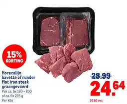 Makro Horecalijn bavette of runder flat iron steak graangevoerd aanbieding