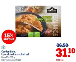 Makro Cordon bleu, kip- of varkensschnitzel aanbieding