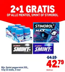Makro OP ALLE MENTOS, SMINT OF STIMOROL aanbieding