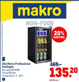 Makro Alle Metro Professional koelingen aanbieding