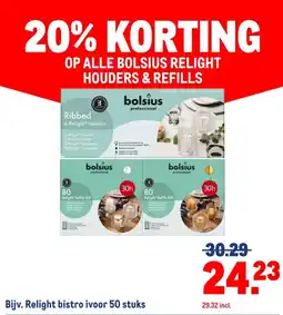 Makro OP ALLE BOLSIUS RELIGHT HOUDERS & REFILLS aanbieding