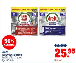 Makro Dreft vaatwastabletten aanbieding