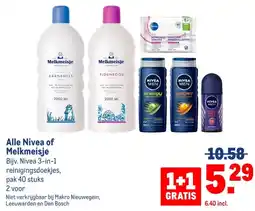 Makro Alle Nivea of Melkmeisje aanbieding