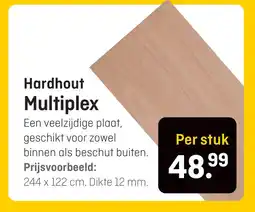 Hubo Hardhout Multiplex aanbieding