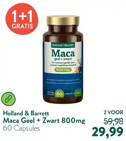 Holland & Barrett Maca Geel + Zwart 800mg aanbieding