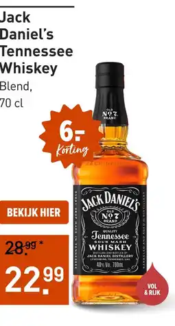 Gall & Gall Jack Daniel's Tennessee Whiskey 70CL aanbieding