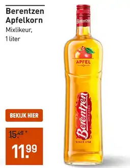 Gall & Gall Berentzen Apfelkorn 100CL aanbieding
