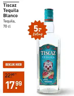 Gall & Gall Tiscaz Tequila Blanco 70CL aanbieding