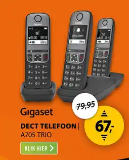 Expert Gigaset A705 Trio Zwart aanbieding