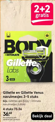 Etos Gillette en Gillette Venus navulmesjes 3-5 stuks aanbieding