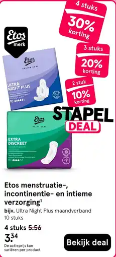 Etos Etos menstruatie-, incontinentie- en intieme verzorging¹ aanbieding
