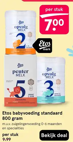 Etos Etos babyvoeding standaard 800 gram aanbieding