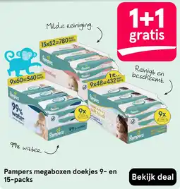 Etos Pampers megaboxen doekjes 9-en aanbieding