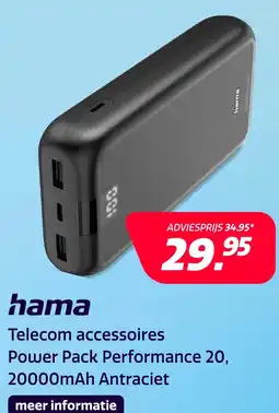 Electroworld Hama Power Pack Performance 20, 20000mAh - Antraciet aanbieding