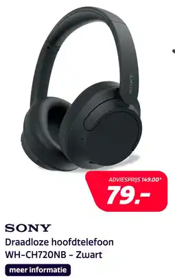 Electroworld Sony WH-CH720NB - Zwart aanbieding