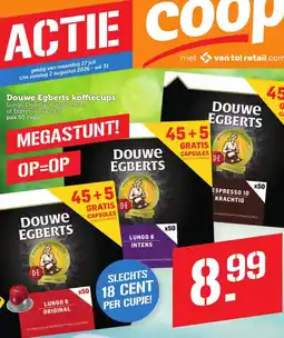 Coop Douwe Egberts koffiecups aanbieding