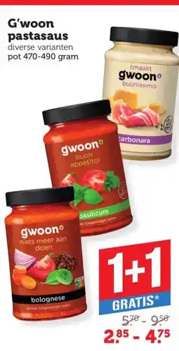 Coop G'woon pastasaus aanbieding