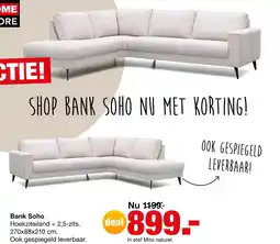 Budget Home Store Bank Soho hoekziteiland links + 2,5-zits Mito Naturel aanbieding