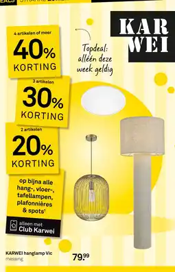 Karwei Karwei hanglamp Vic messing aanbieding