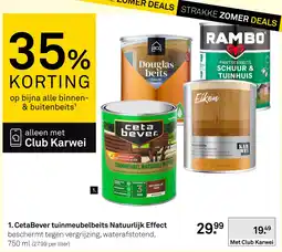Karwei CetaBever tuinmeubelbeits Natuurlijk Effect aanbieding
