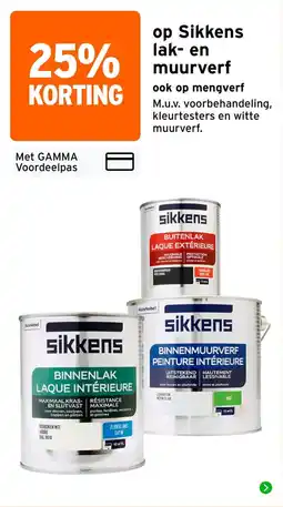 GAMMA Sikkens lak en muurverf aanbieding