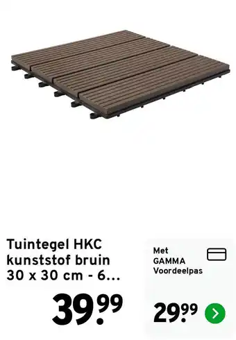 GAMMA HKC tuintegel kunststof bruin aanbieding