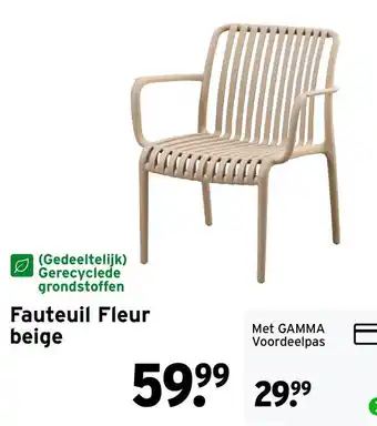 GAMMA Fauteuil Fleur beige aanbieding