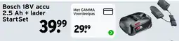GAMMA Bosch 18v accu 2.5 ah + lader start set aanbieding