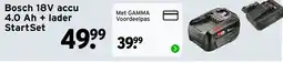 GAMMA Bosch 18v accu 4.0 ah + lader start set aanbieding