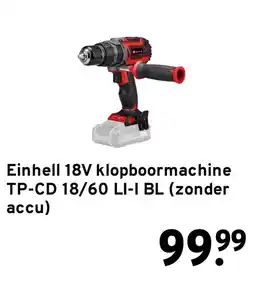 GAMMA Einhell 18V klopboormachine TP-CD 18/60 LI-I BL aanbieding