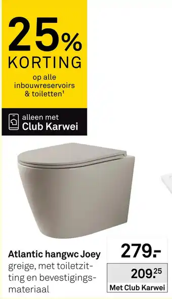 Karwei Atlantic hangwc Joey aanbieding