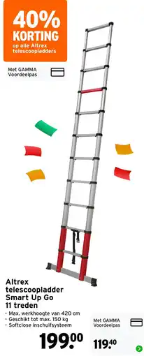 GAMMA Altrex telescoopladder smart up go aanbieding