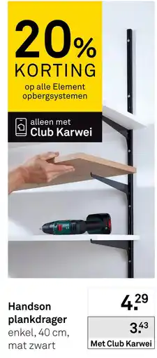 Karwei Handson plankdrager aanbieding