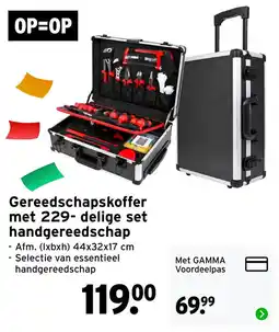 GAMMA Gereedschapskoffer met 229- delige set handgereedschap aanbieding