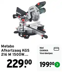 GAMMA Metabo afkortzaag kgs 216 m 1500w aanbieding