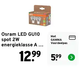 GAMMA Osram LED GU10 spot 2W aanbieding