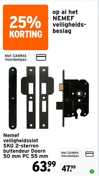 GAMMA Nemef veiligheidsslot aanbieding