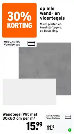 GAMMA Wandtegel wit mat aanbieding