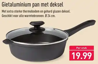 ALDI Gietaluminium pan met deksel 24cm aanbieding