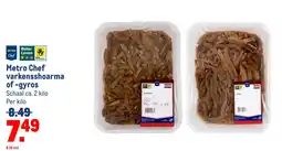 Makro Metro Chef varkensshoarma of -gyros aanbieding