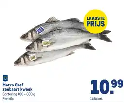 Makro Metro Chef zeebaars kweek aanbieding
