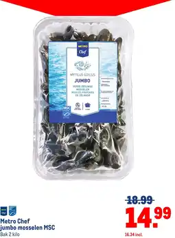 Makro Metro Chef jumbo mosselen MSC aanbieding