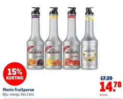 Makro Monin fruitpuree aanbieding
