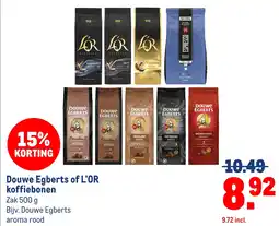 Makro Douwe Egberts of L'OR koffiebonen aanbieding