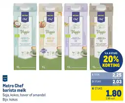 Makro Metro Chef barista melk aanbieding